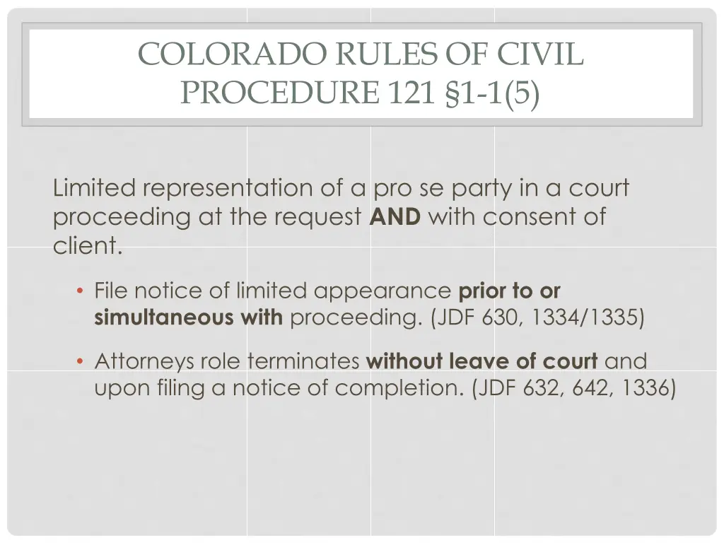 colorado rules of civil procedure 121 1 1 5