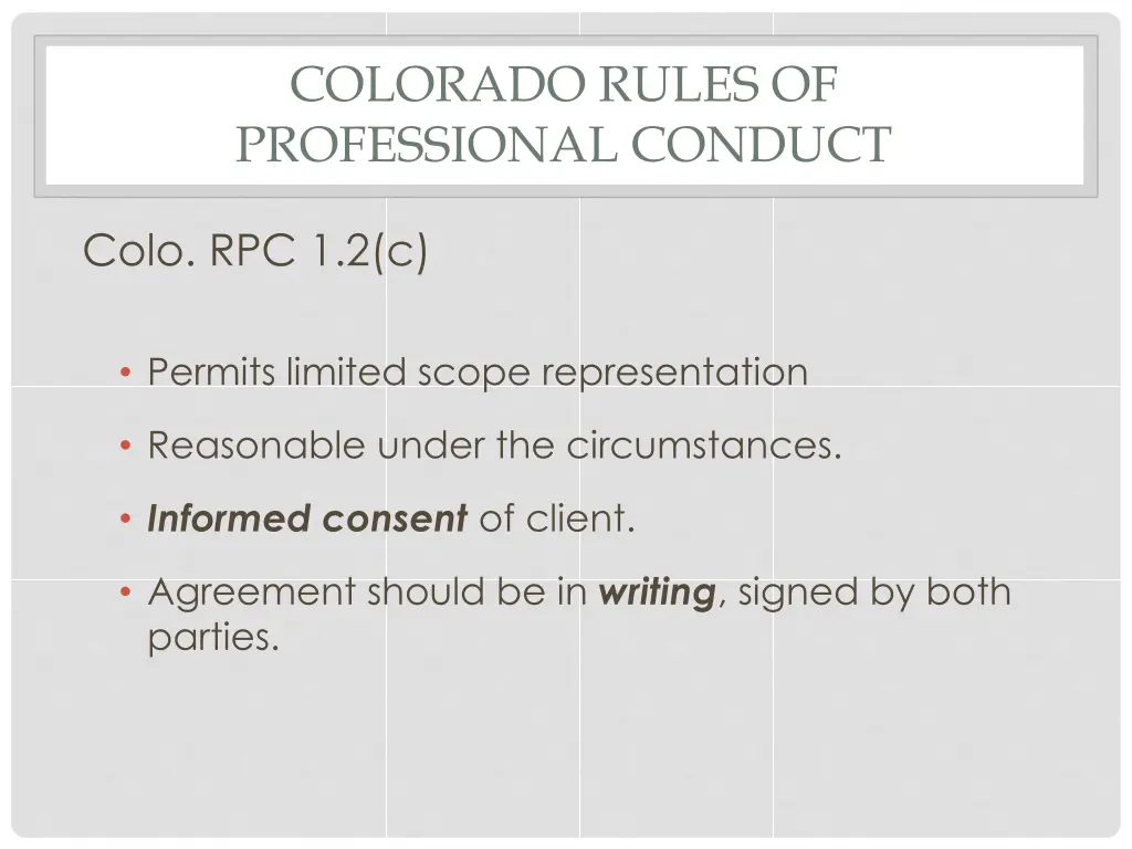 colorado rules of professional conduct