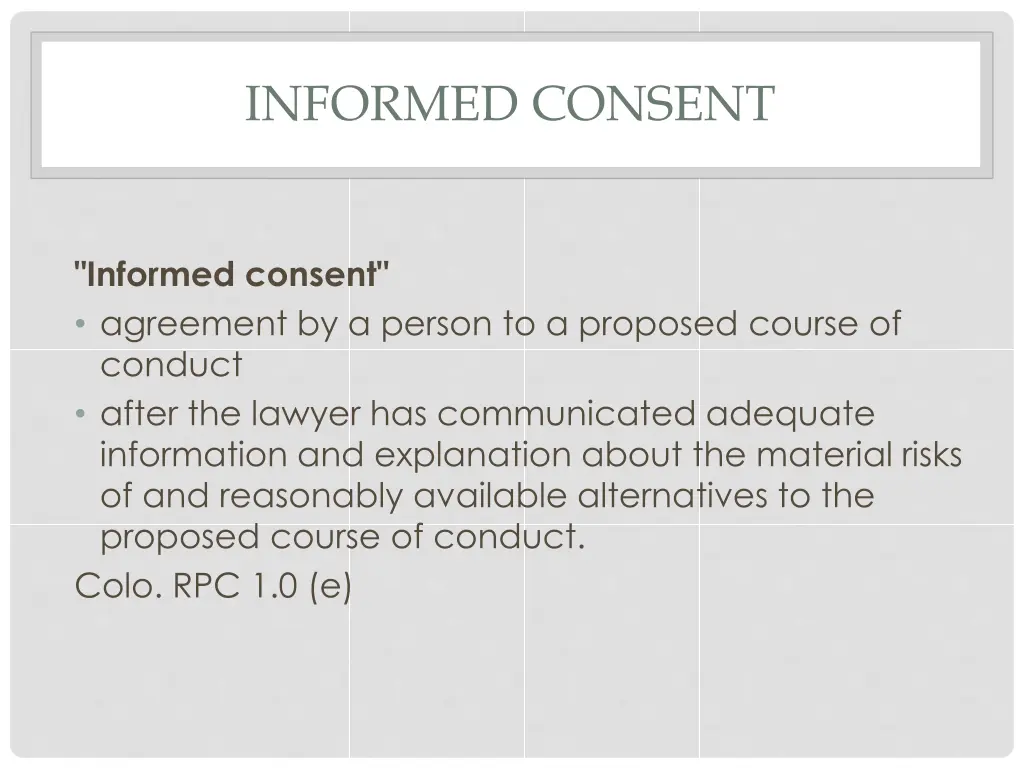 informed consent