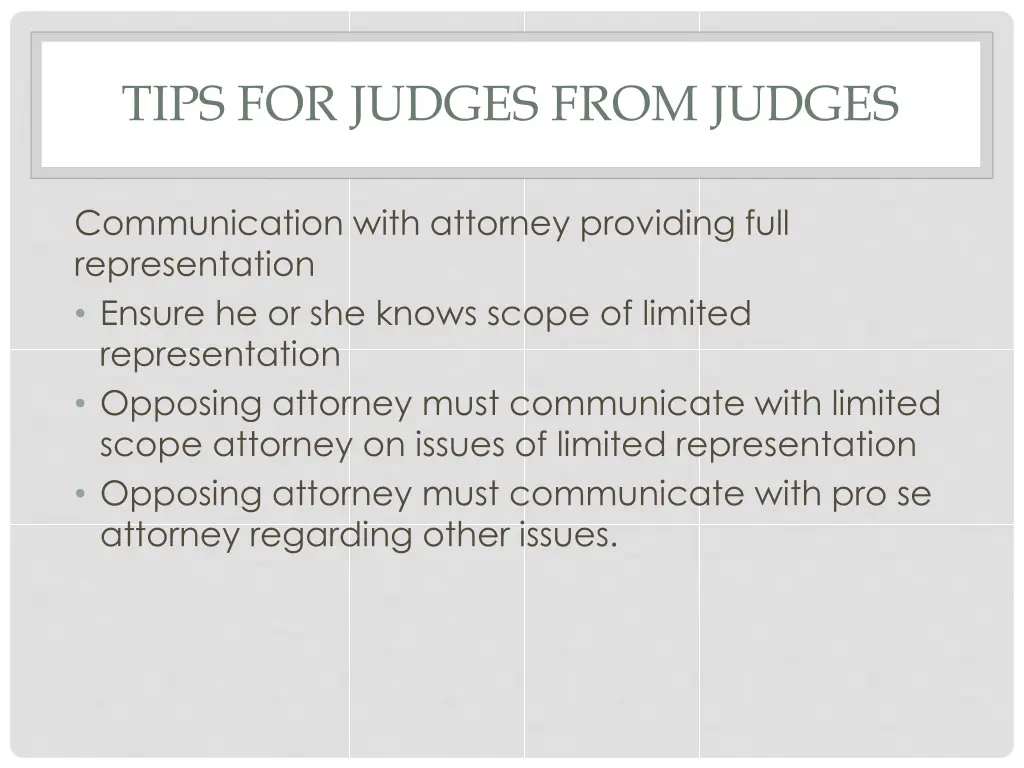 tips for judges from judges 1