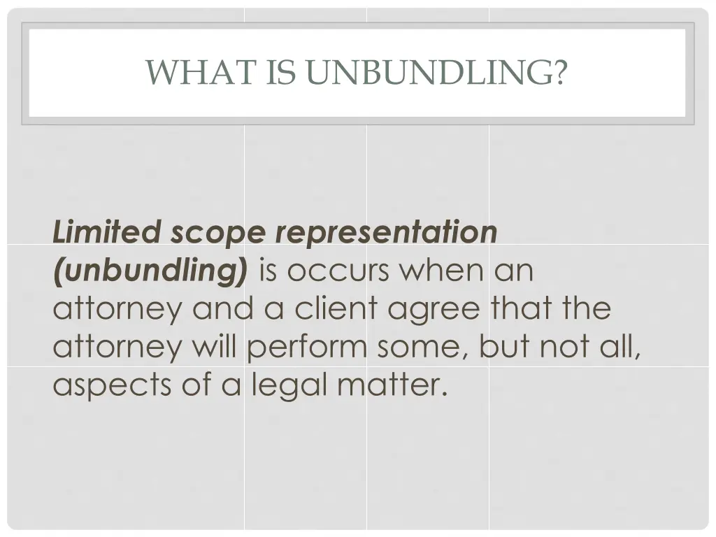 what is unbundling