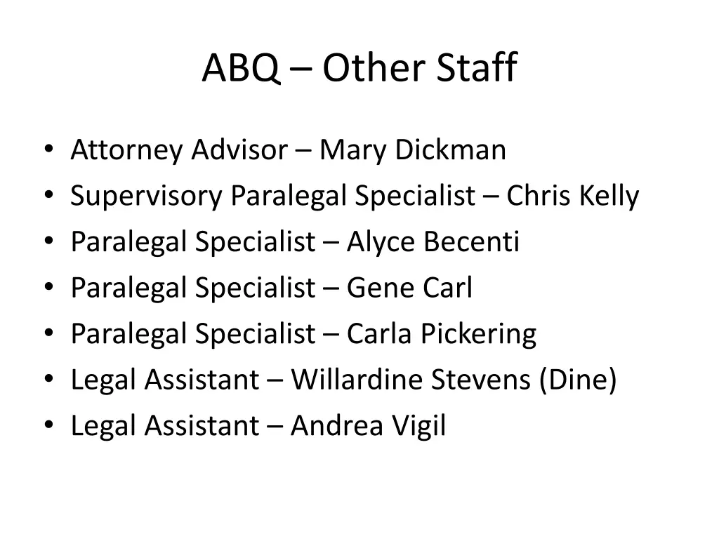 abq other staff