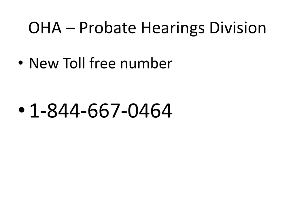 oha probate hearings division