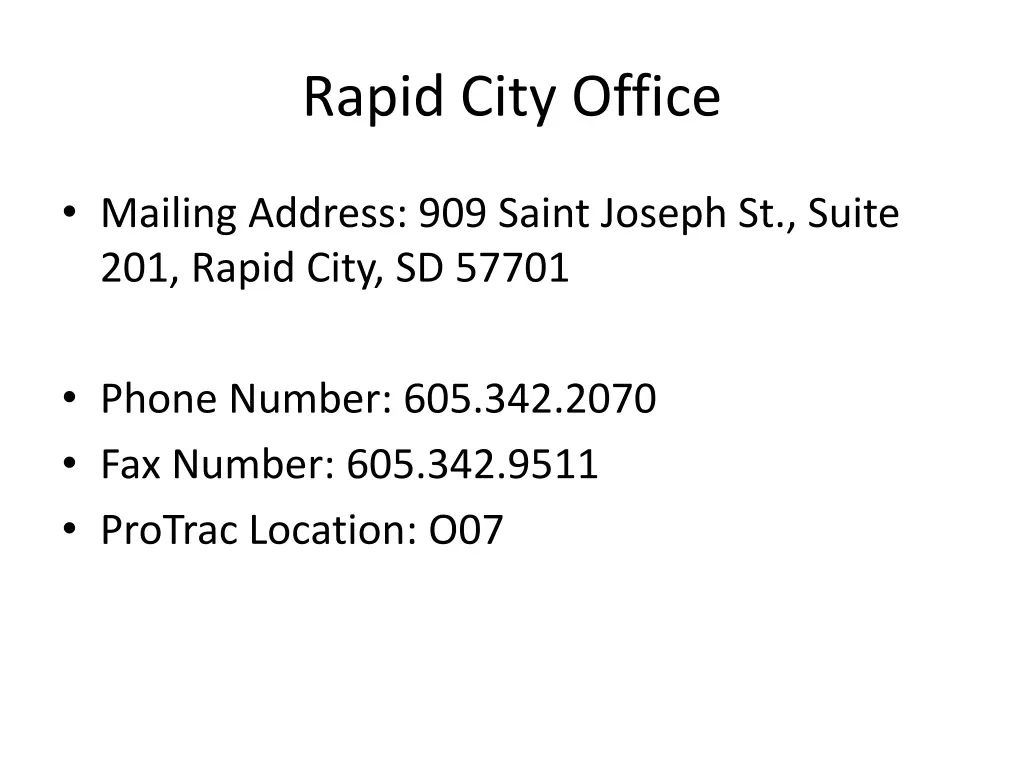 rapid city office