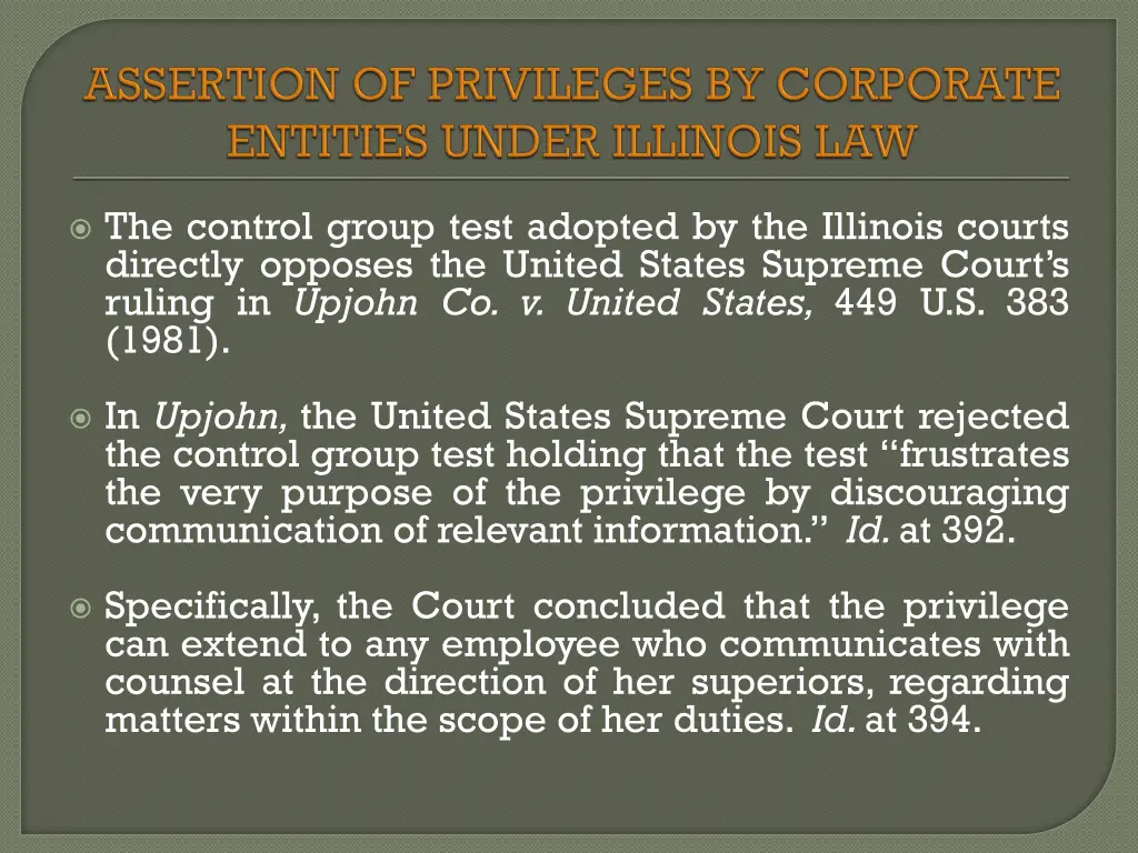 the control group test adopted by the illinois