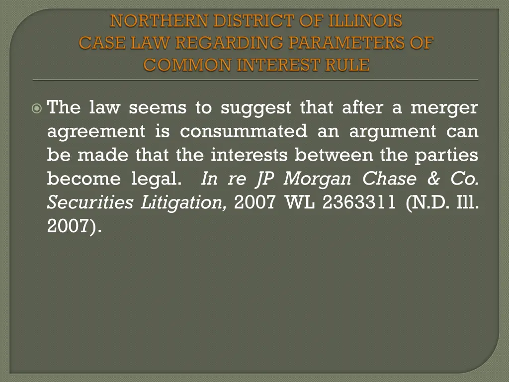 the law seems to suggest that after a merger