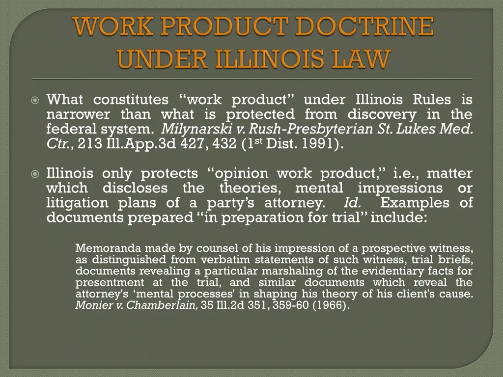 what constitutes work product under illinois