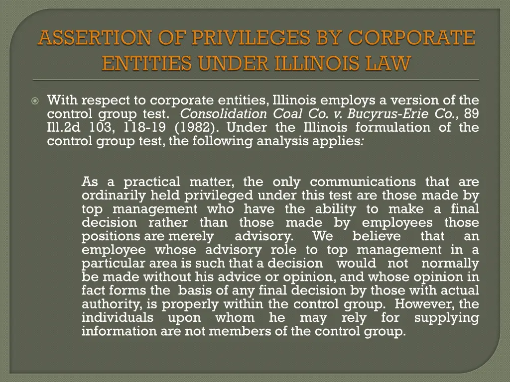 with respect to corporate entities illinois