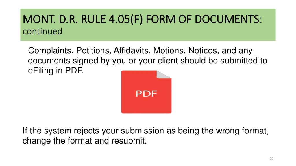 mont d r rule 4 05 f form of documents mont 1