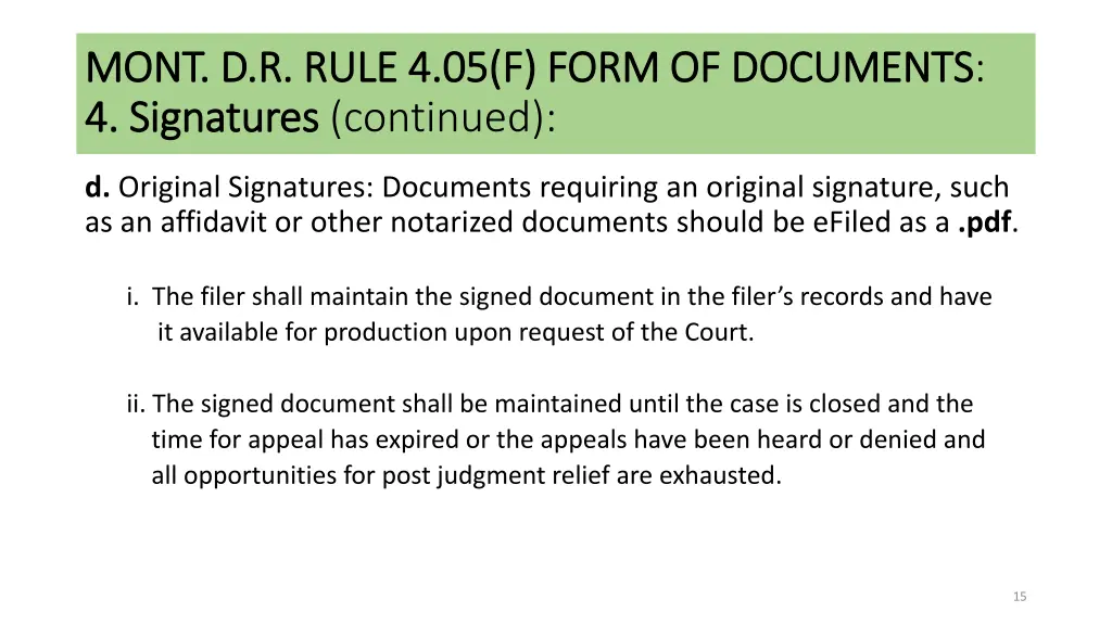 mont d r rule 4 05 f form of documents mont 4