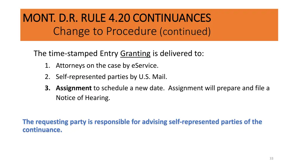 mont d r rule 4 20 continuances mont d r rule 1