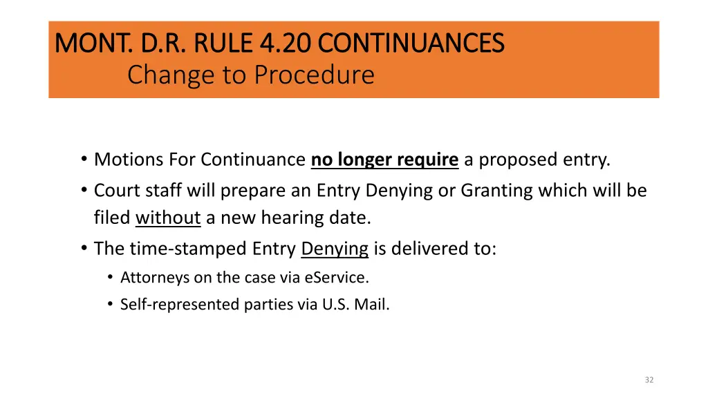 mont d r rule 4 20 continuances mont d r rule