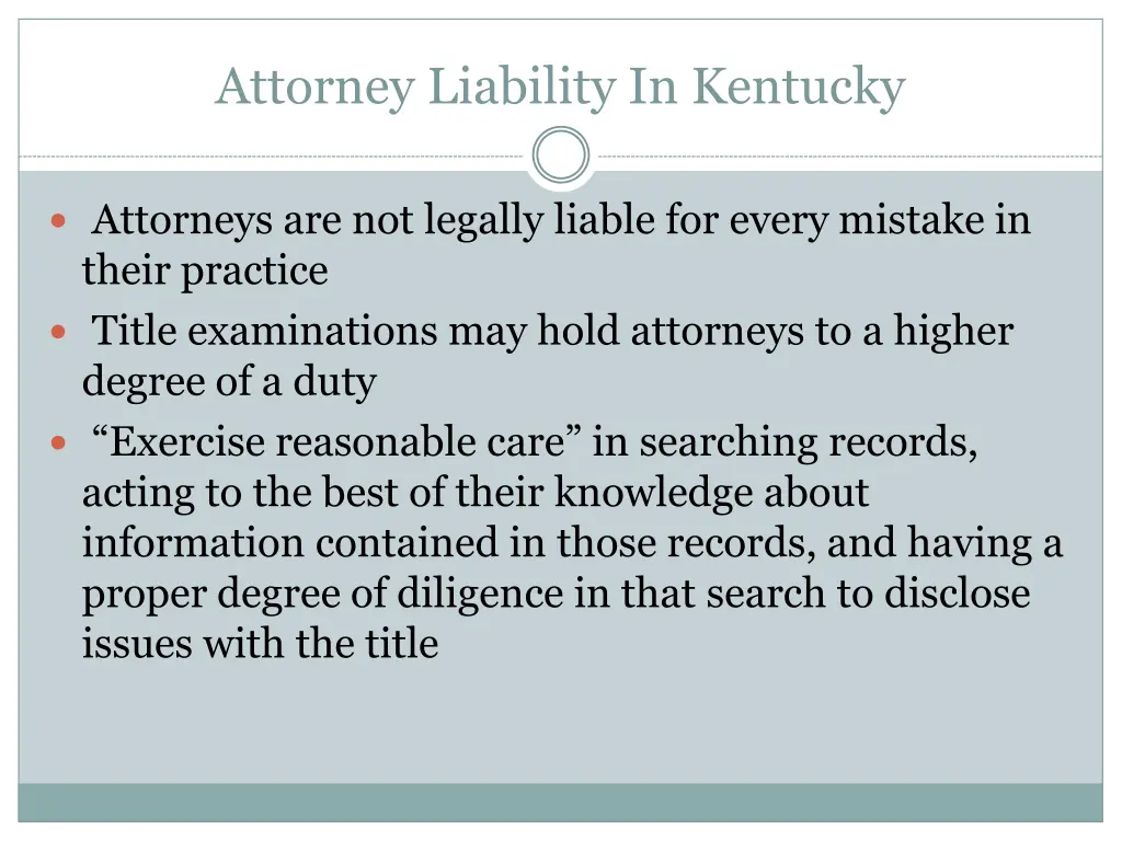 attorney liability in kentucky