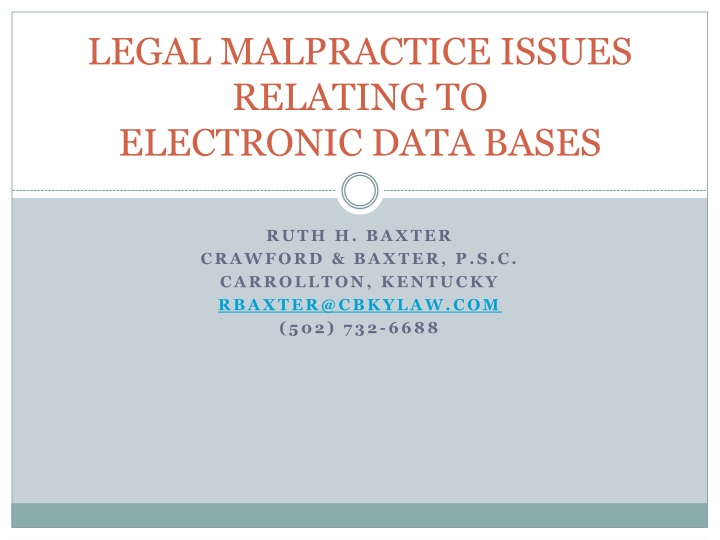 legal malpractice issues relating to electronic