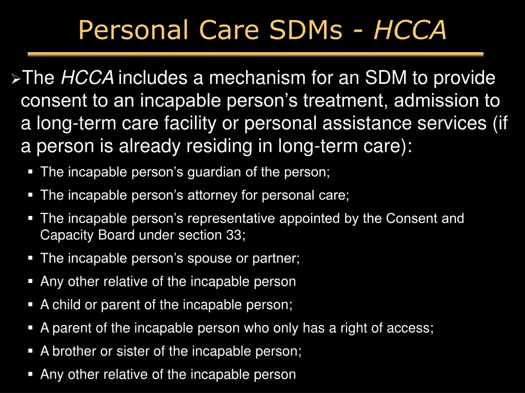 personal care sdms hcca