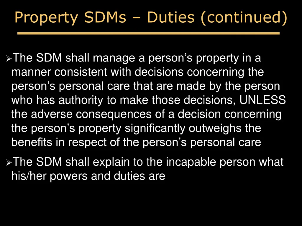 property sdms duties continued