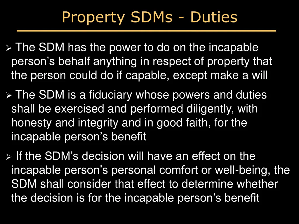 property sdms duties