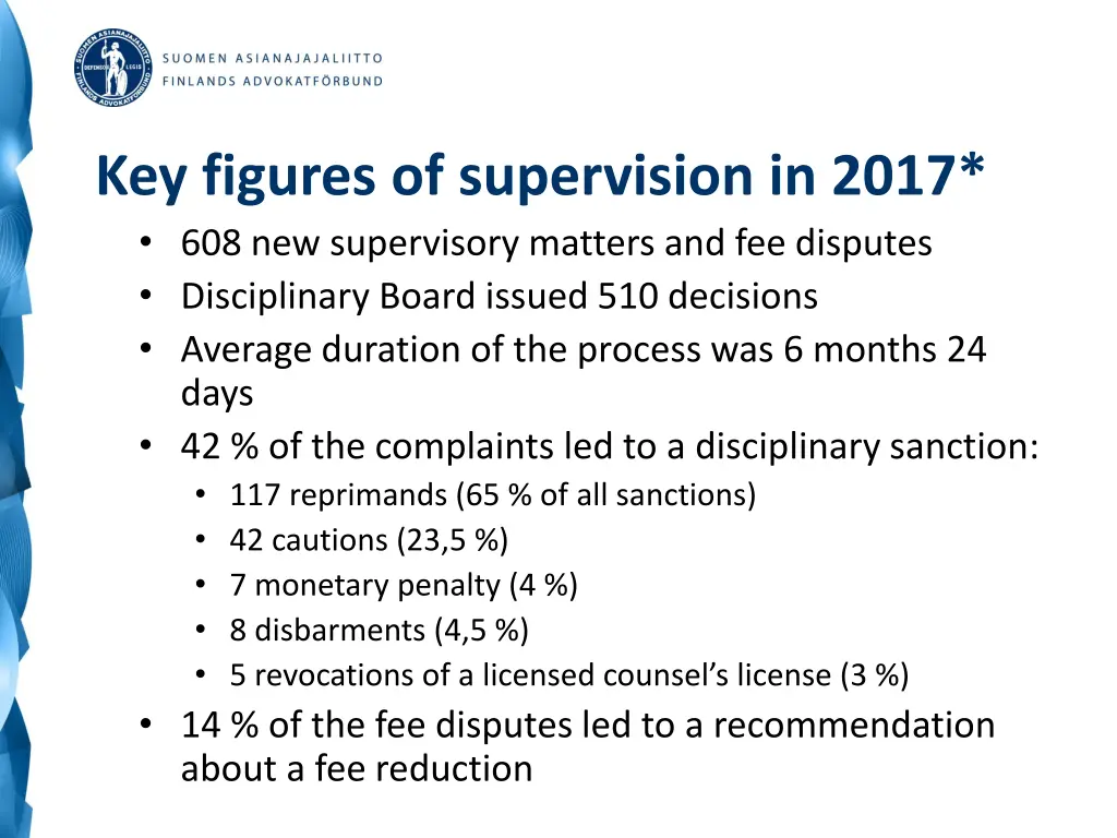 key figures of supervision in 2017