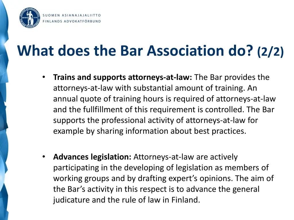 what does the bar association do 2 2