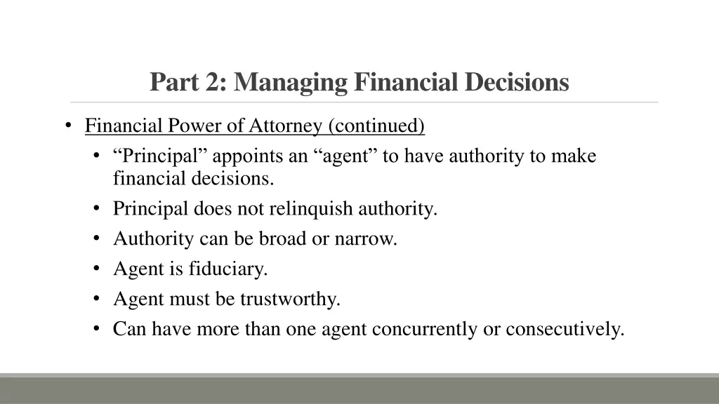 part 2 managing financial decisions 1