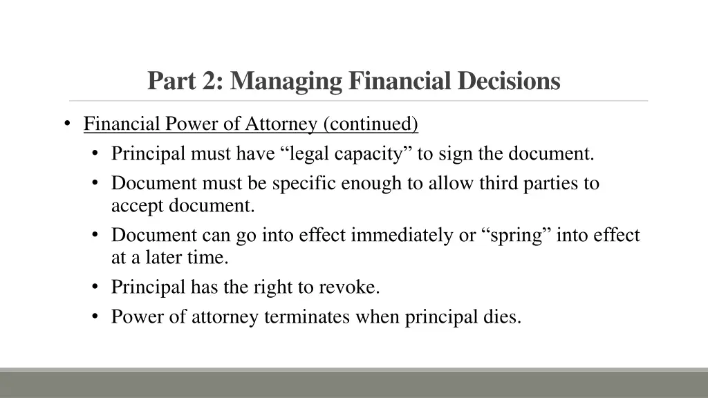 part 2 managing financial decisions 2