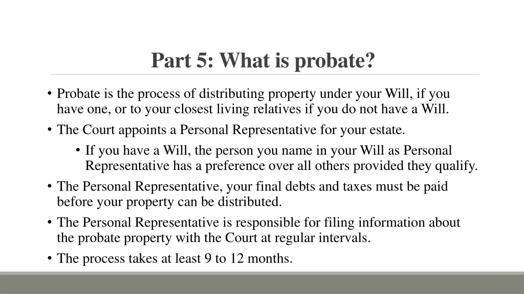 part 5 what is probate