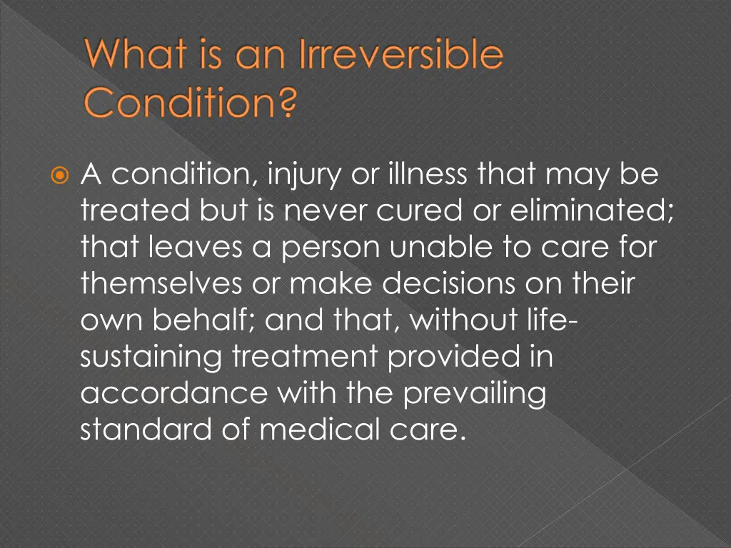 what is an irreversible condition