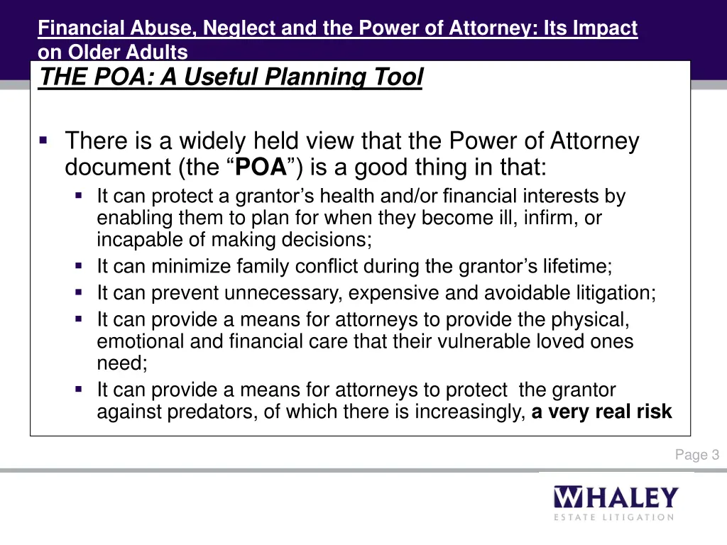 financial abuse neglect and the power of attorney 1