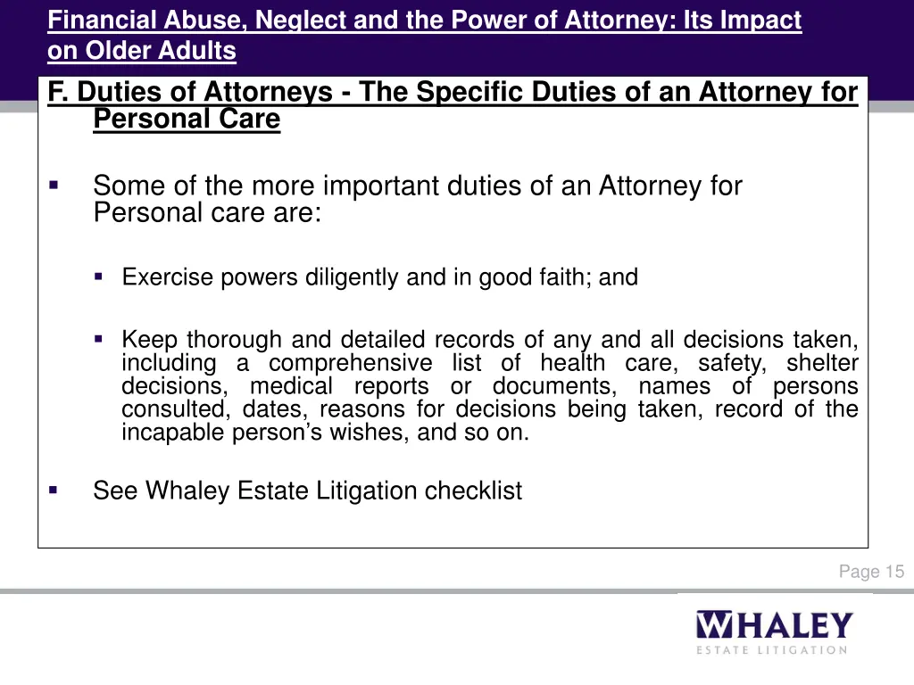 financial abuse neglect and the power of attorney 13