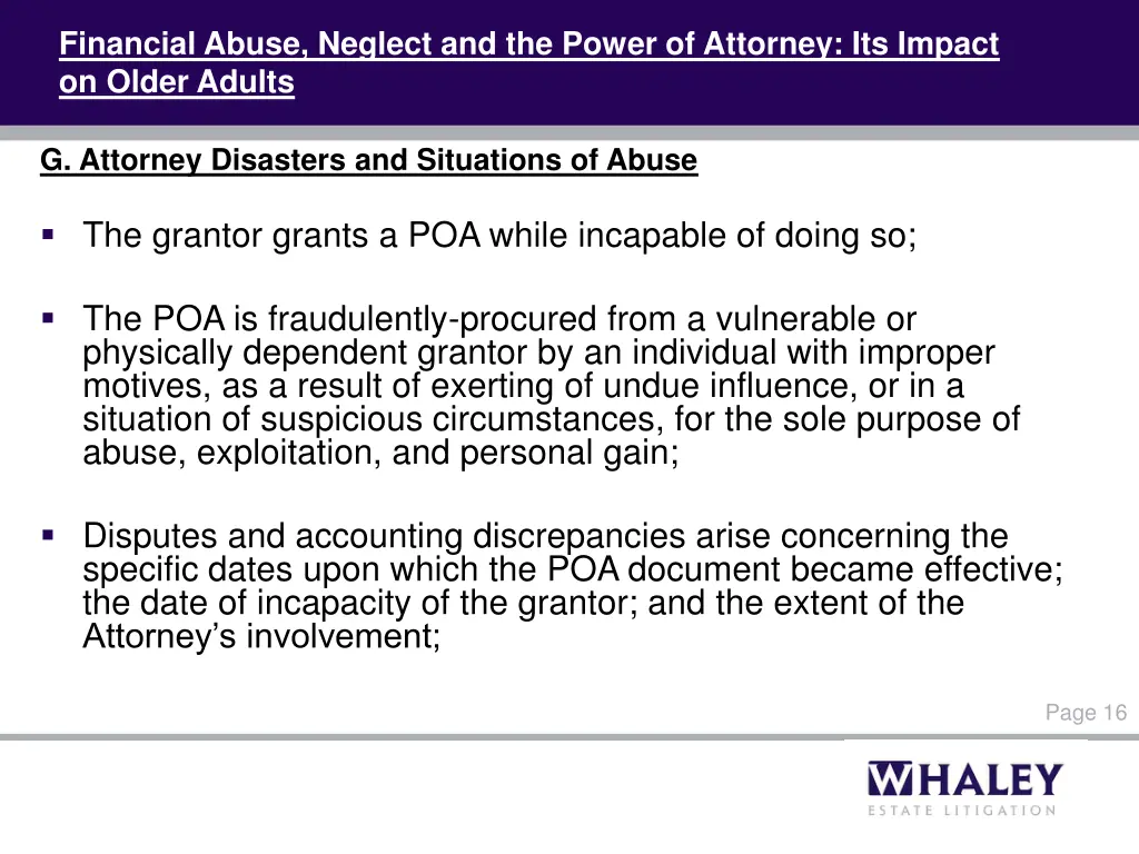 financial abuse neglect and the power of attorney 14