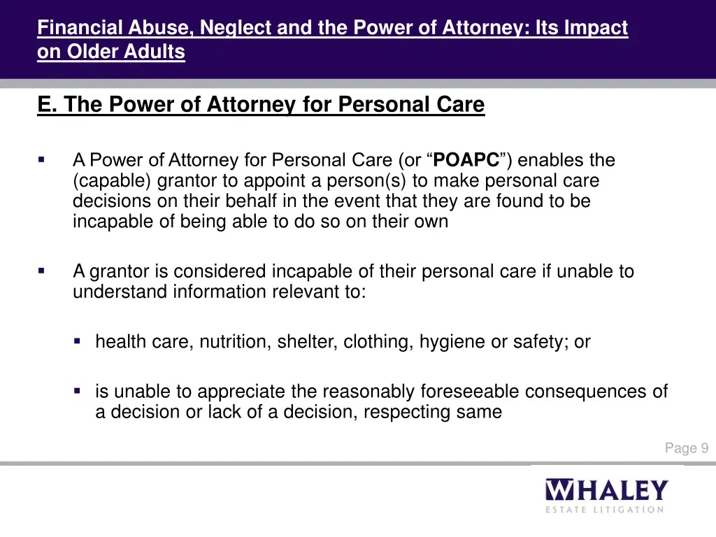 financial abuse neglect and the power of attorney 7