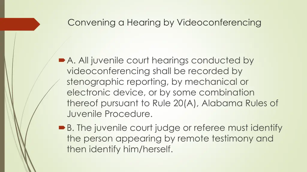 convening a hearing by videoconferencing