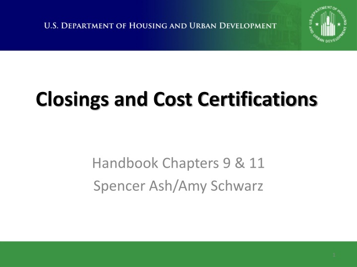 closings and cost certifications