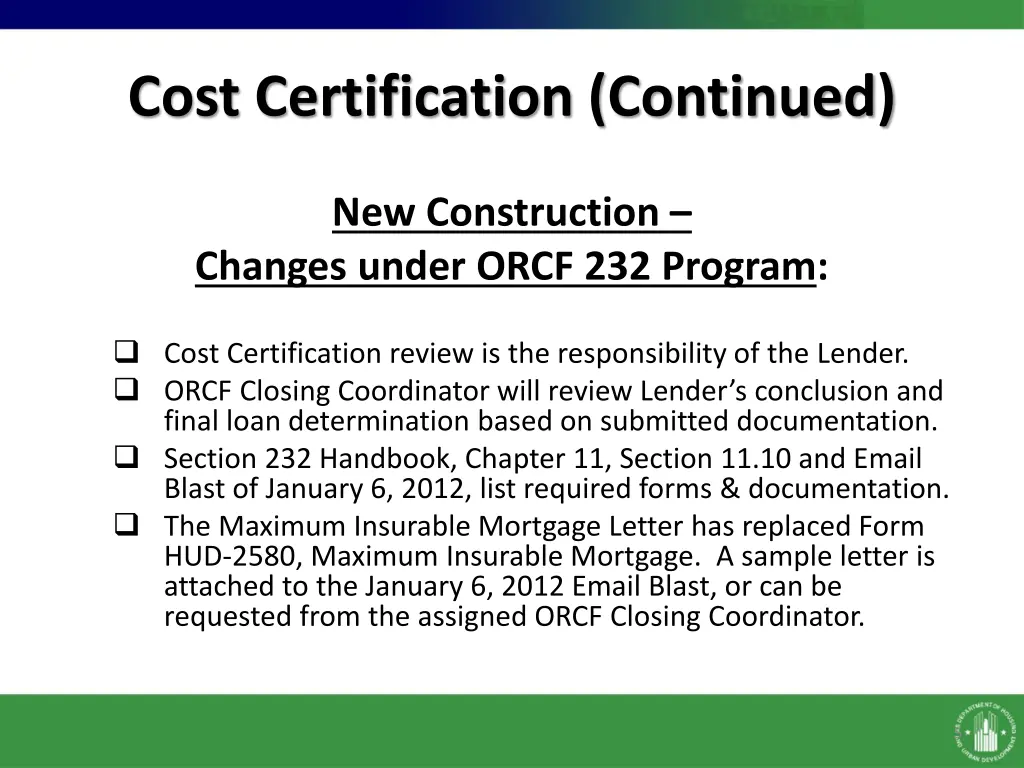 cost certification continued 1