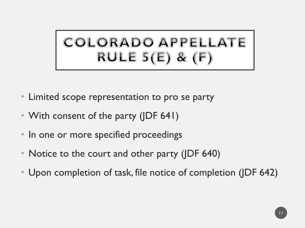 colorado appellate rule 5 e f