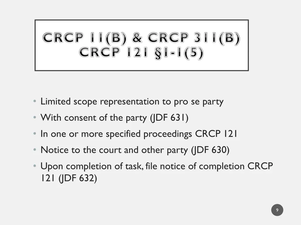 crcp 11 b crcp 311 b crcp 121 1 1 5