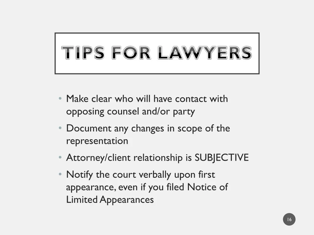 tips for lawyers