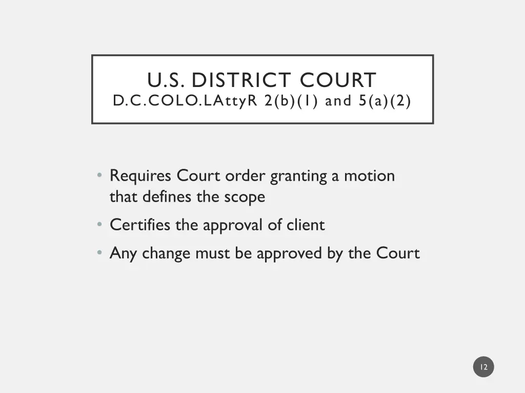 u s district court d c colo lattyr 2 b 1 and 5 a 2