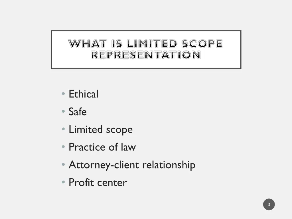 what is limited scope representation