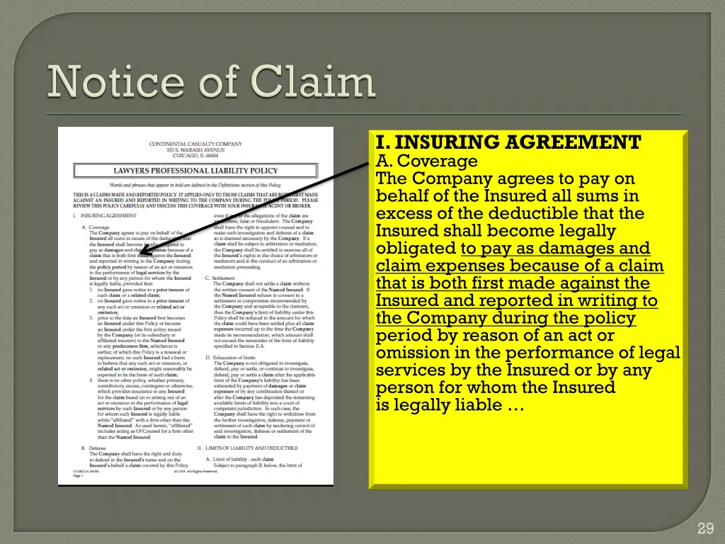 i insuring agreement a coverage the company