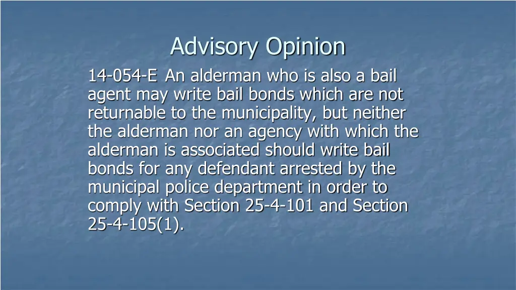 advisory opinion 14 054 e an alderman who is also