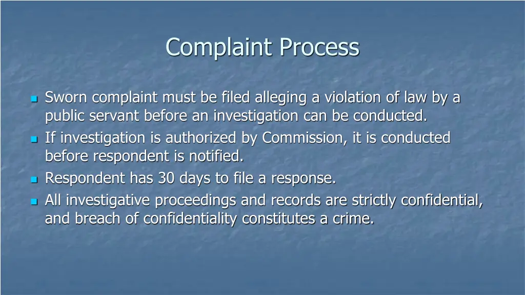 complaint process