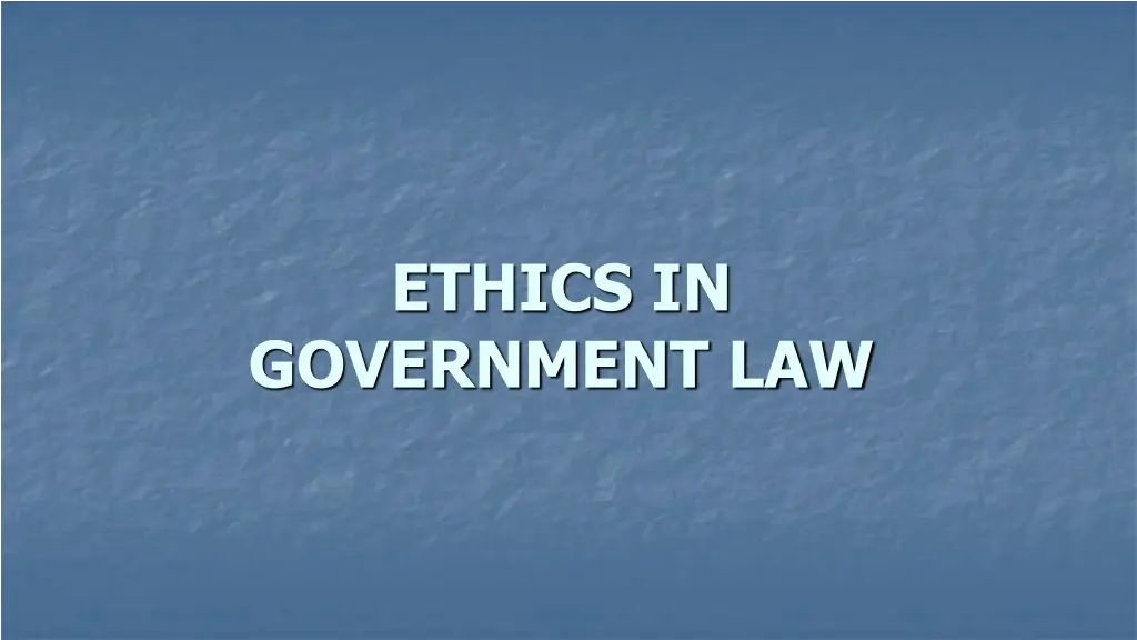 ethics in government law