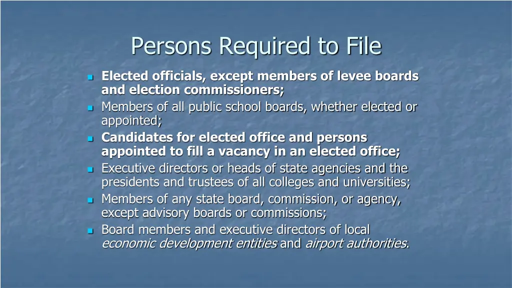 persons required to file