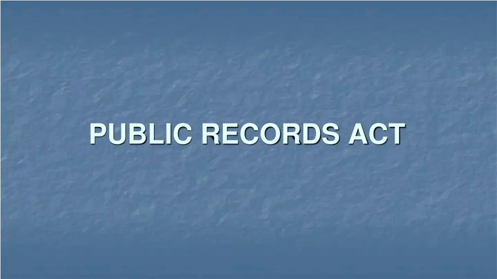 public records act