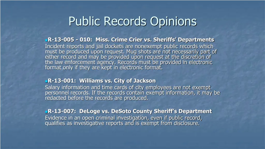 public records opinions 1