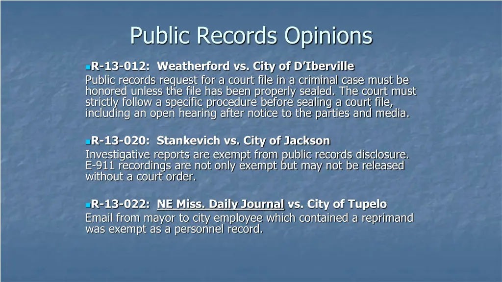 public records opinions 2