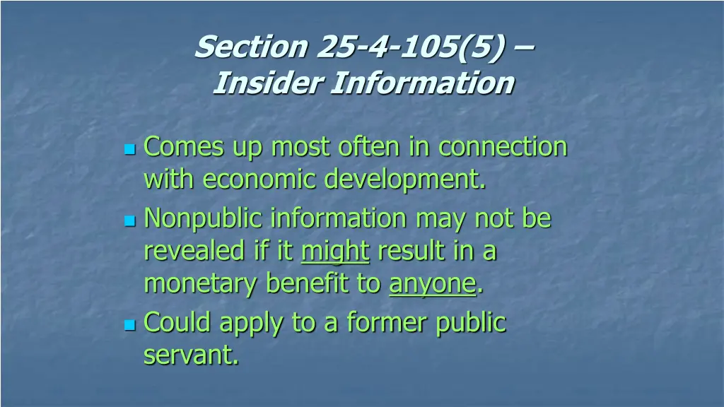 section 25 4 105 5 insider information 1