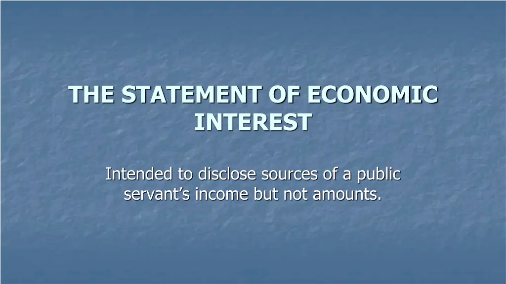 the statement of economic interest