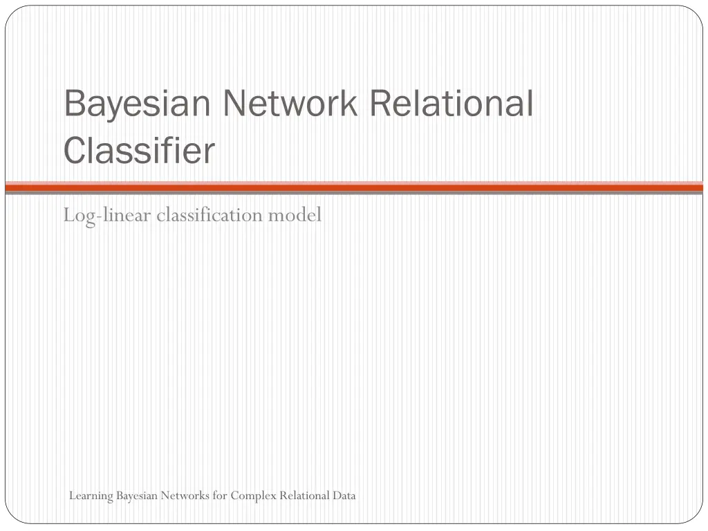 bayesian network relational classifier